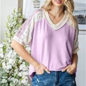 Jodifl thermal oversized 3/4 sleeve boho top size large